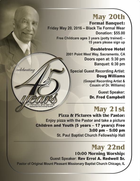 Dr. Ephraim Williams 45th Anniversary Banquet