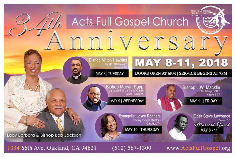 Acts Full Gospel COGIC 34th Anniversary Revival 2018