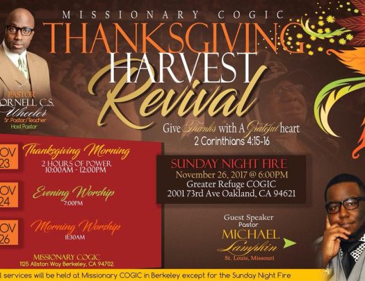 Missionary Church of God in Christ - Thanksgiving Harvest Revival