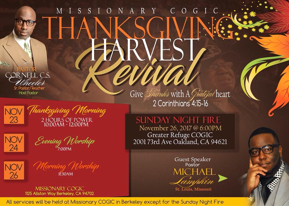 Missionary Church of God in Christ - Thanksgiving Harvest Revival
