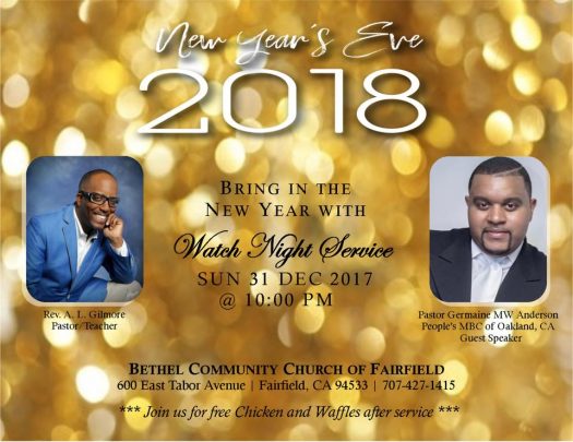 Bethel Community Church of Fairfield NYE Watch Night