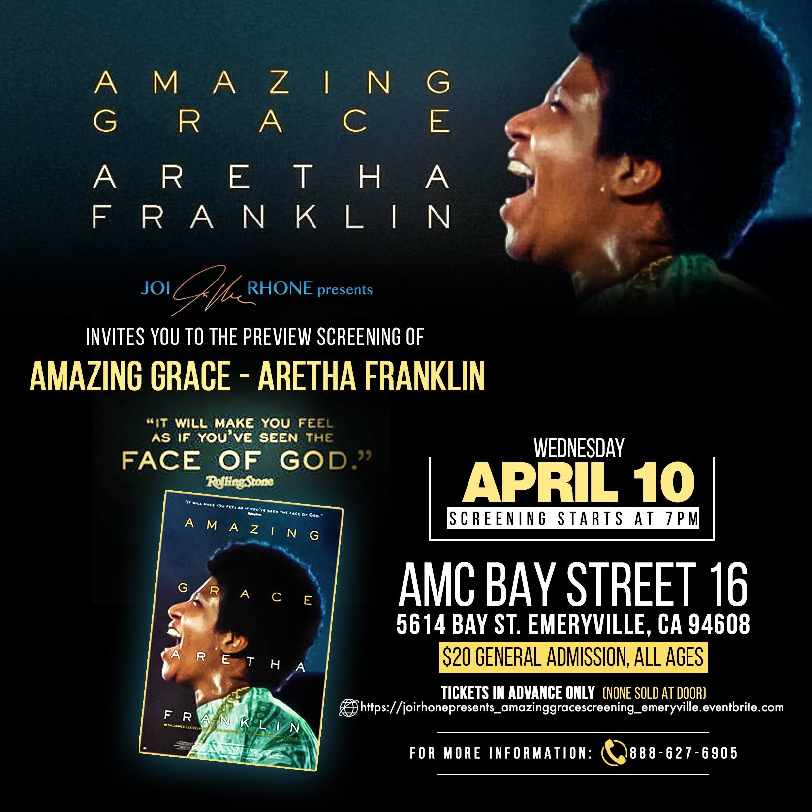 Amazing Grace Movie Bay Area Preview Screening 2019