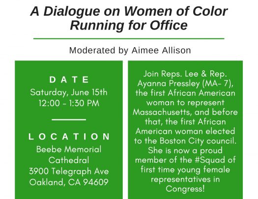 A Dialogue on Women of Color Running for Office Barbara Lee Ayanna Pressley