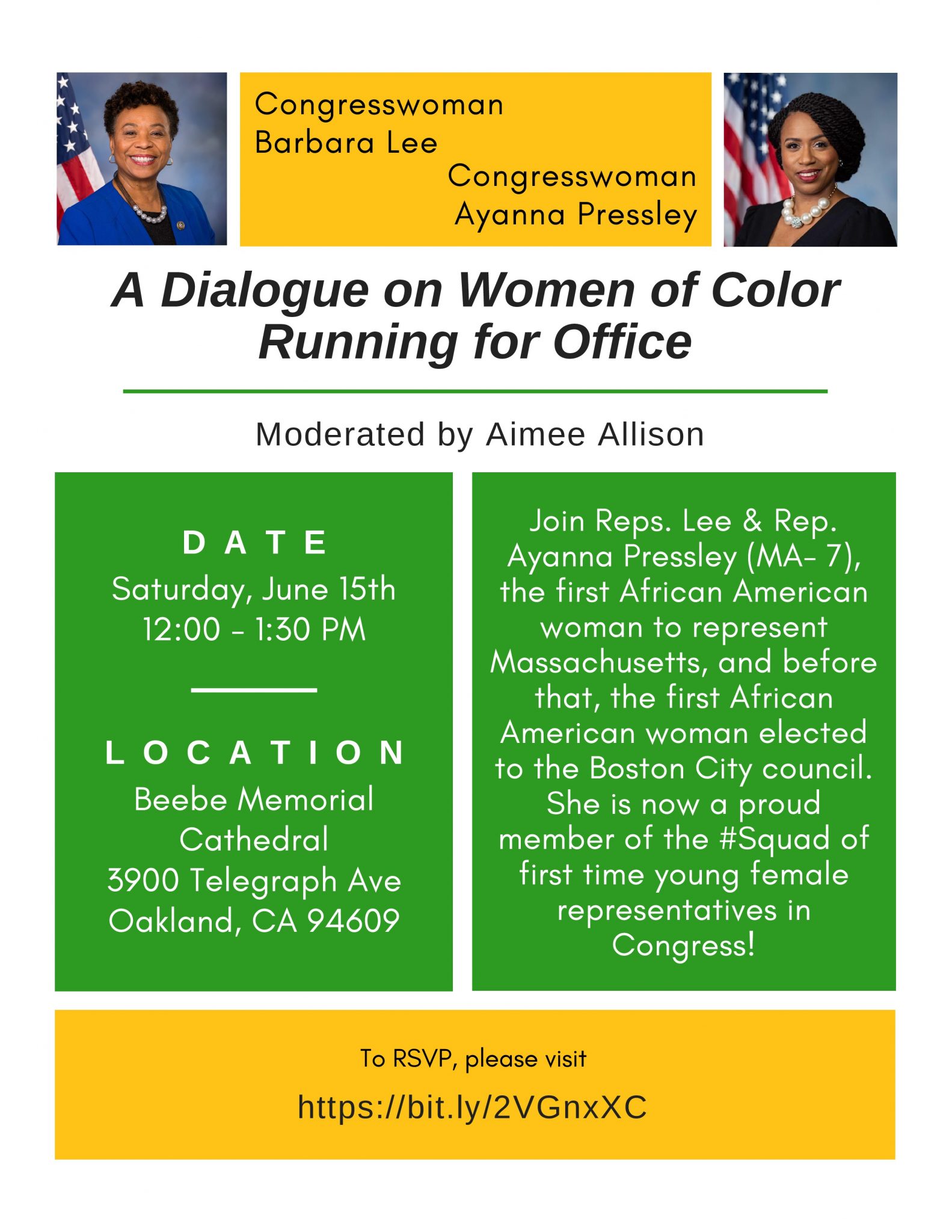 A Dialogue on Women of Color Running for Office Barbara Lee Ayanna Pressley