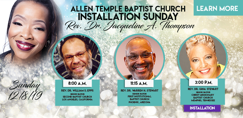 Rev. Dr. Jacqueline Thompson Pastoral Installation Allen Temple 2019