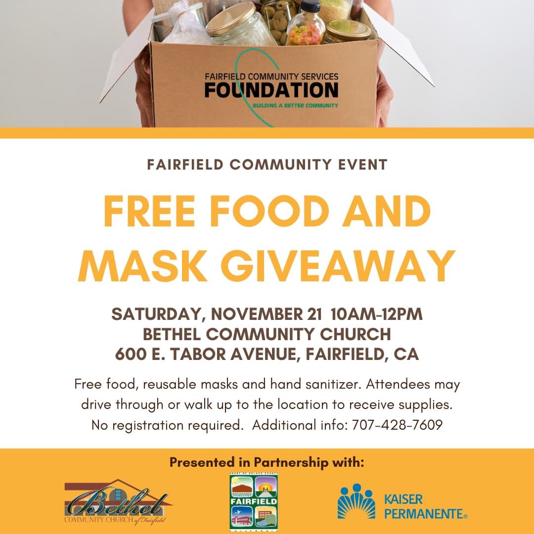 Bethel Community Church Free Food Mask Giveaway